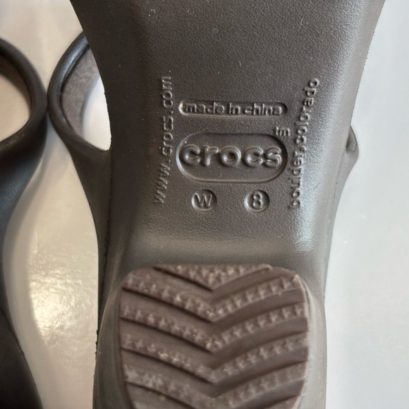 Crocs Cyprus Slip On Platform High Heels Women's Size 8 Brown Strappy Sandals - Picture 10 of 16